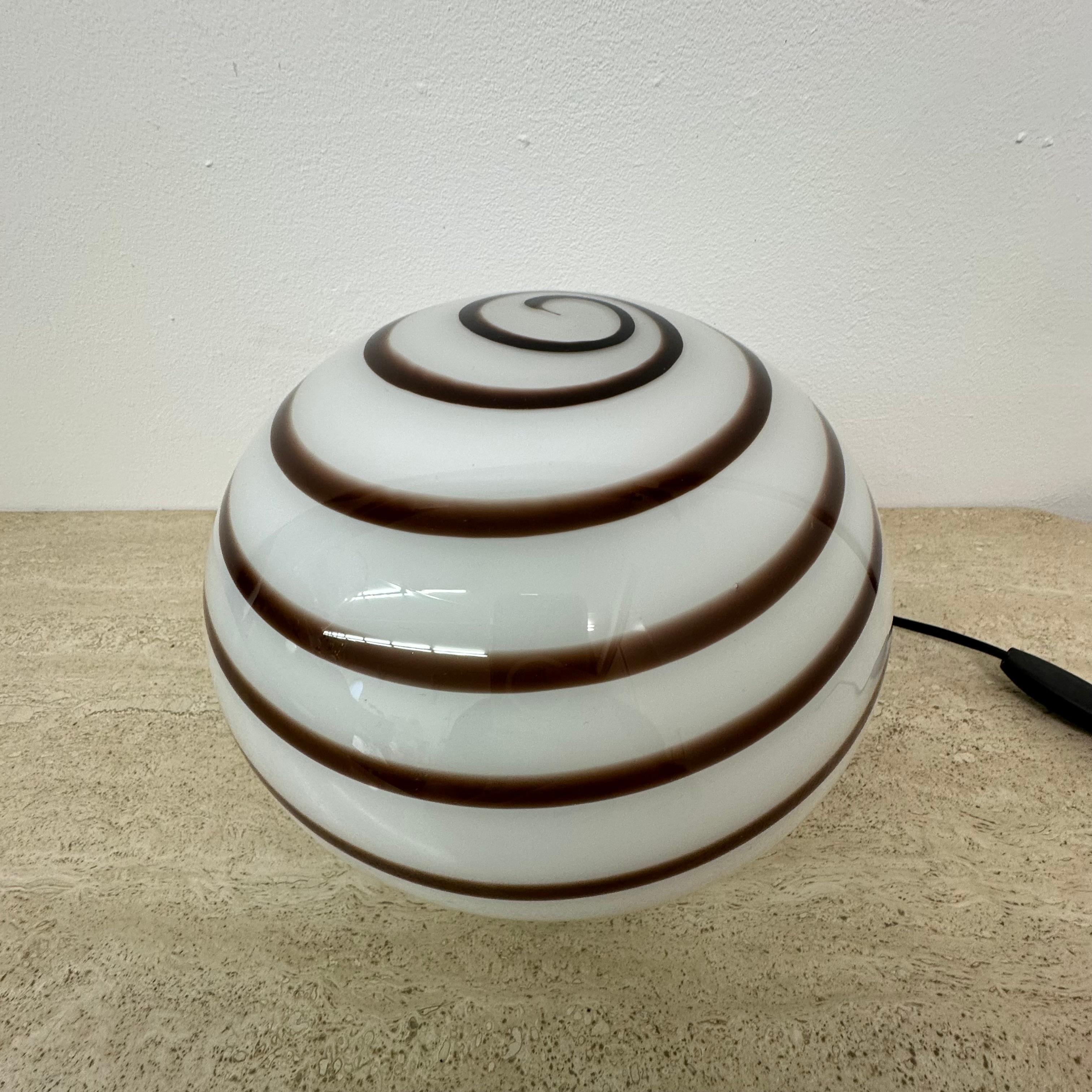 Swirl Zebra table lamp murano glass , 1970’s 8