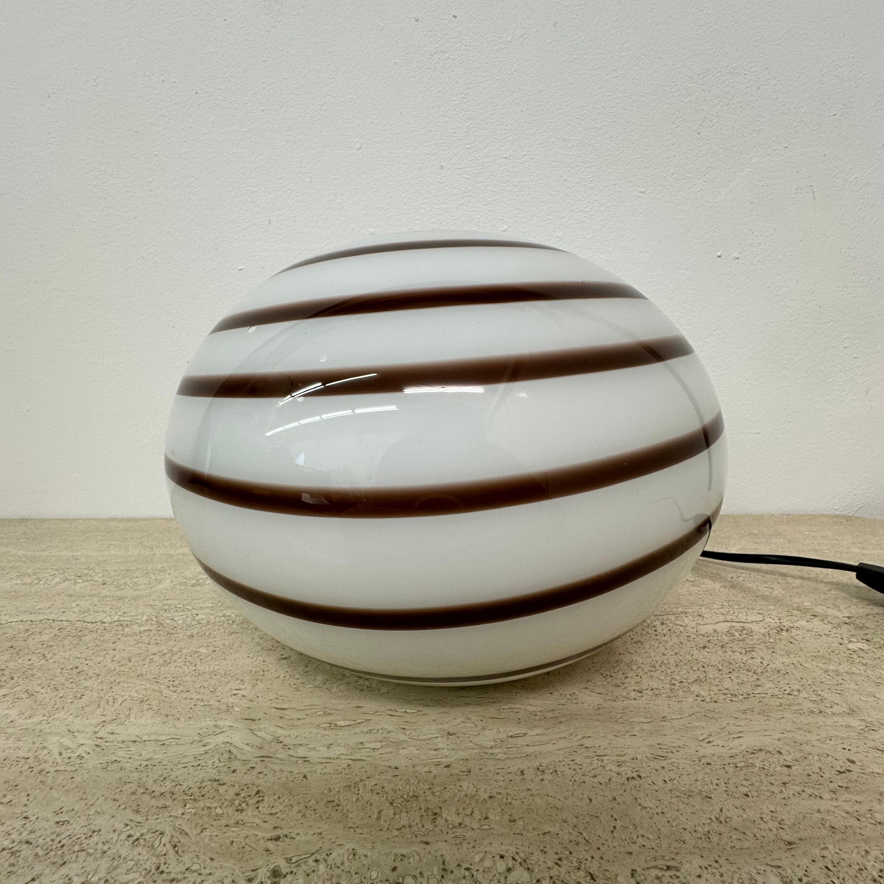 Swirl Zebra table lamp murano glass , 1970’s 9