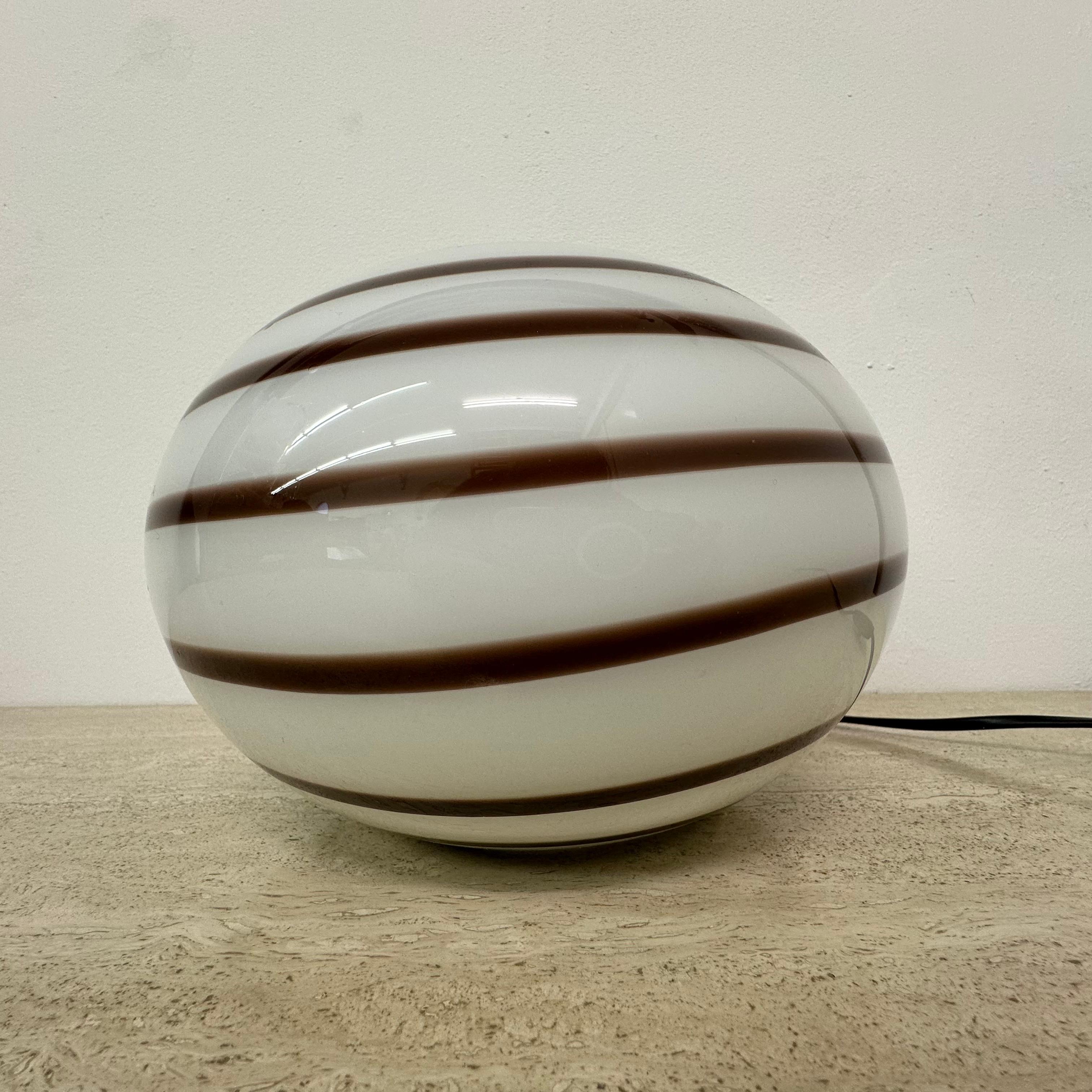 Swirl Zebra table lamp murano glass , 1970’s 10
