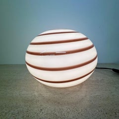 Swirl Zebra table lamp murano glass , 1970’s