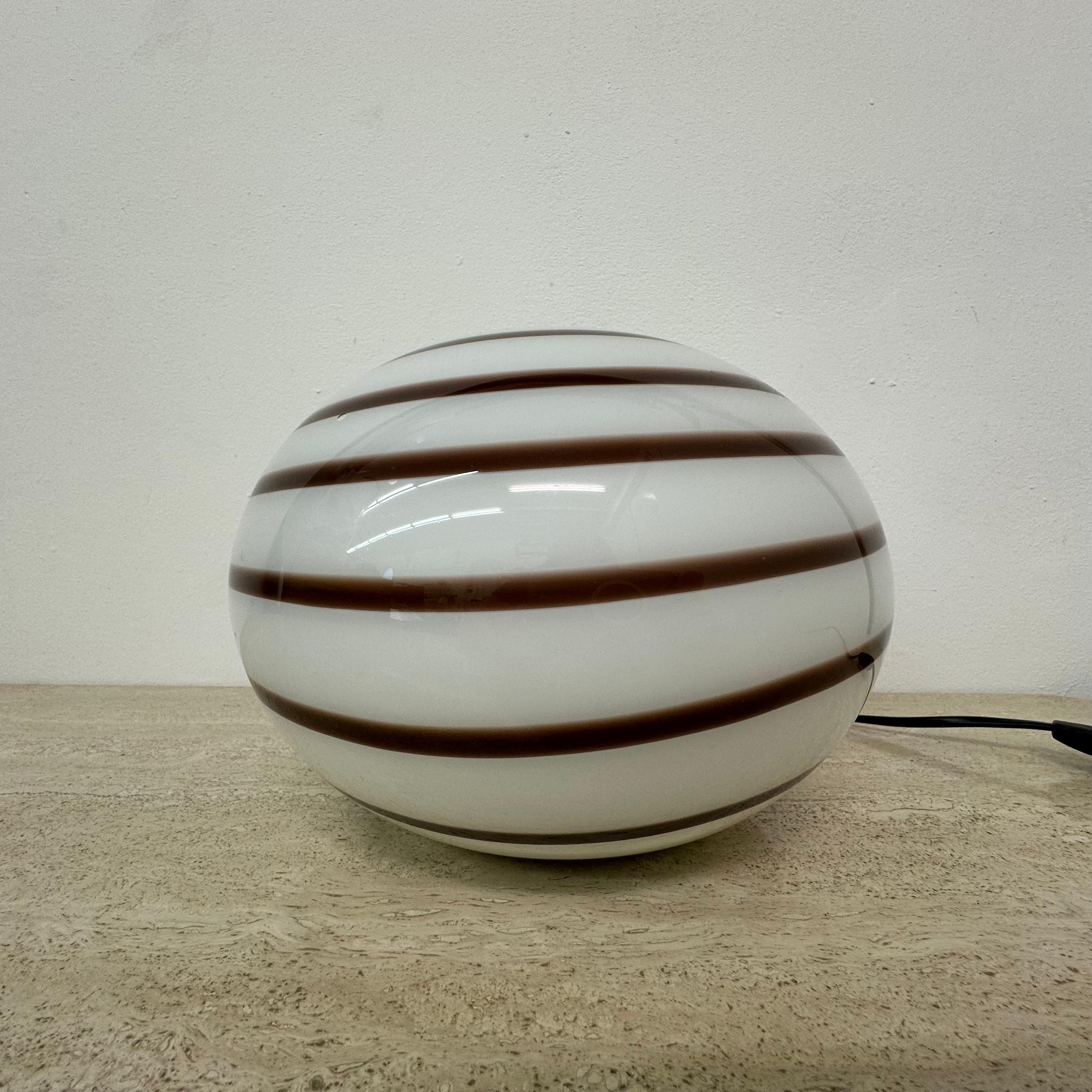 Late 20th Century Swirl Zebra table lamp murano glass , 1970’s