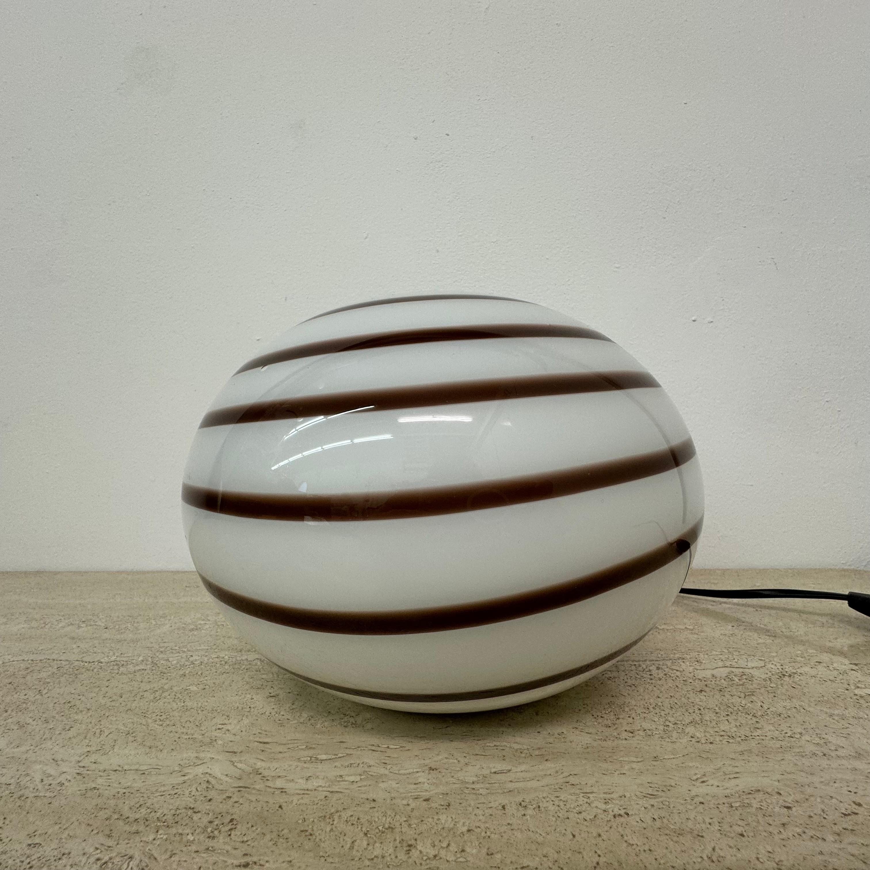 Swirl Zebra table lamp murano glass , 1970’s 1