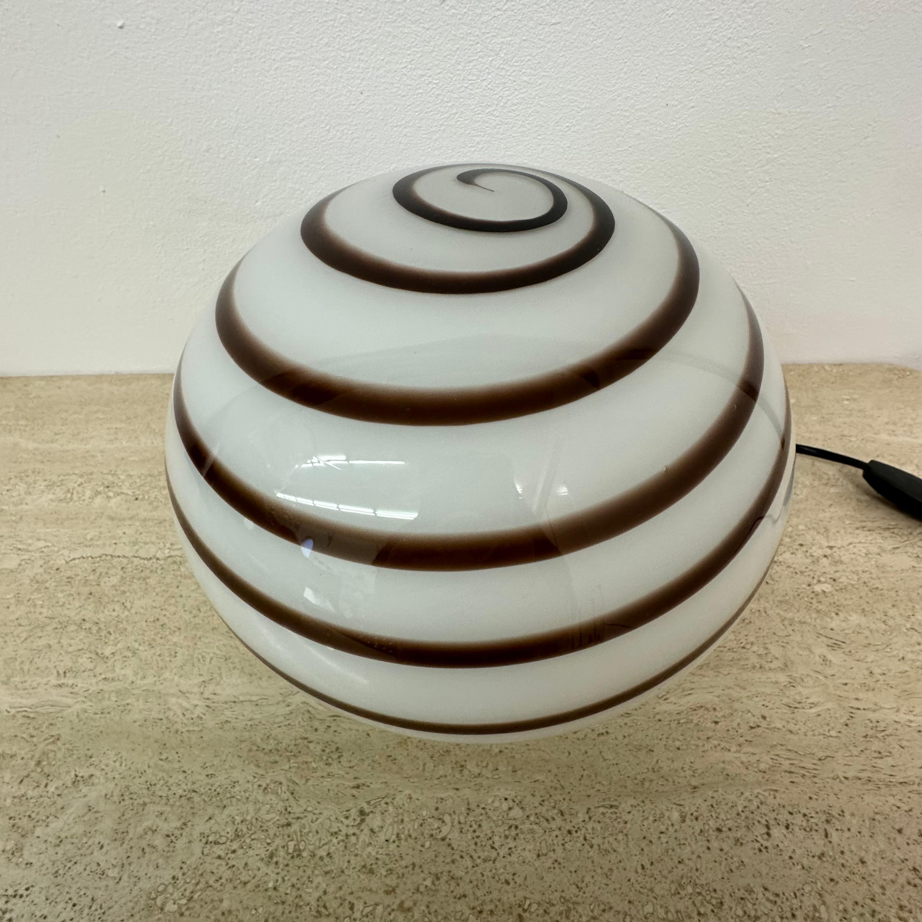 Swirl Zebra table lamp murano glass , 1970’s 3
