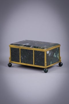 Swirled Green Agate Box, Continental, circa 1860