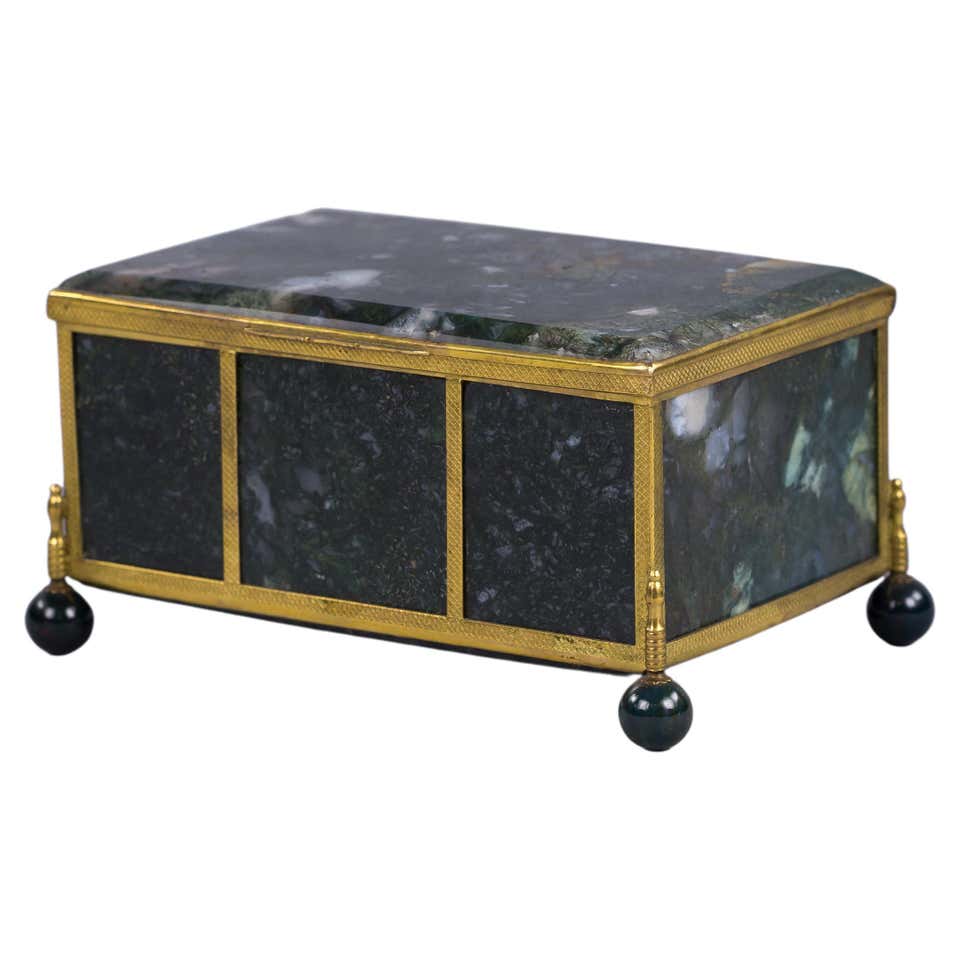 Large Bronze and Green Glass Box, Russian, circa 1825 For Sale at ...