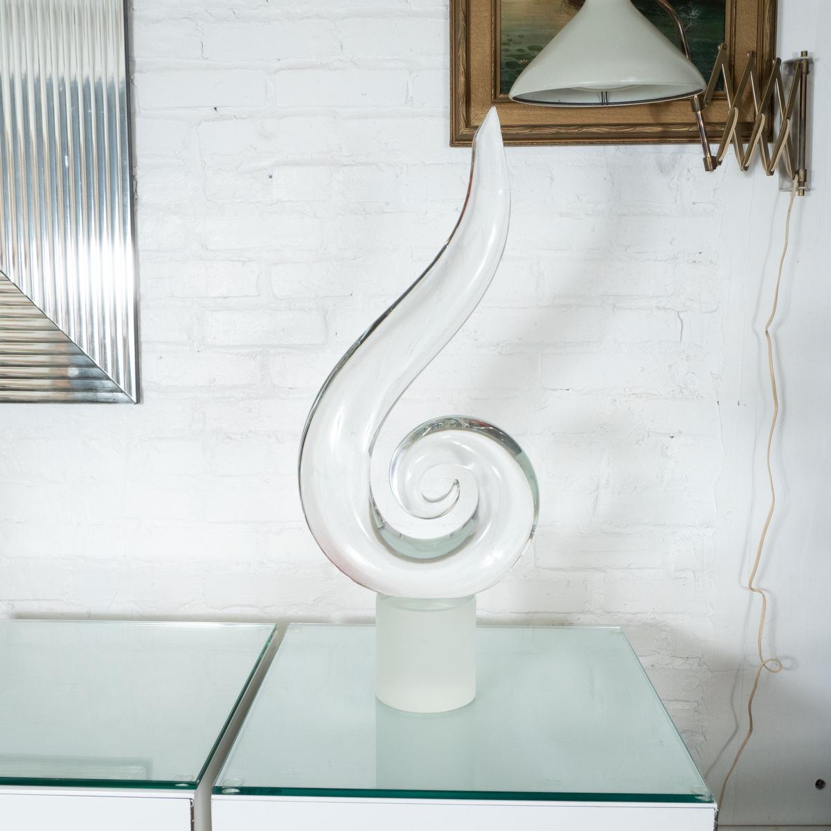 Mid-Century Modern Swirled Murano Glass Sculpture by Elio Raffaeli