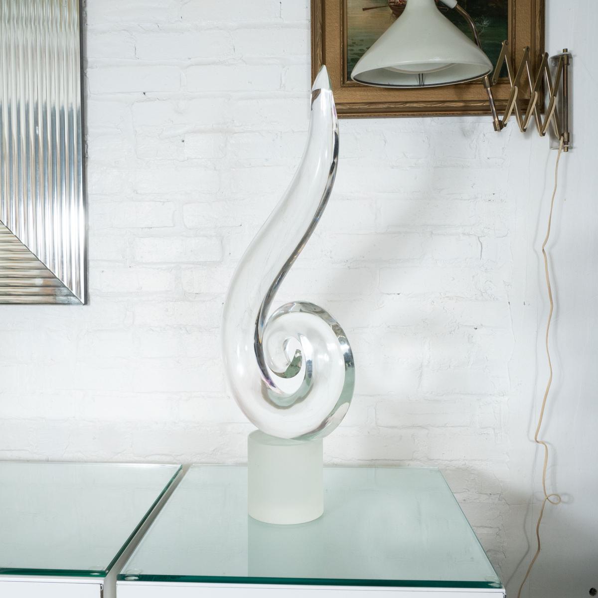 Italian Swirled Murano Glass Sculpture by Elio Raffaeli