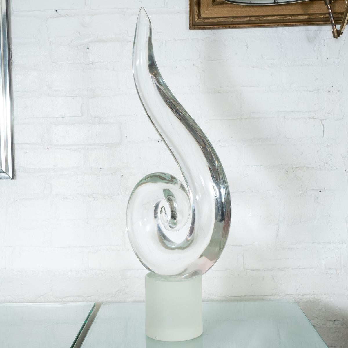 Swirled Murano Glass Sculpture by Elio Raffaeli In Good Condition In Tarrytown, NY