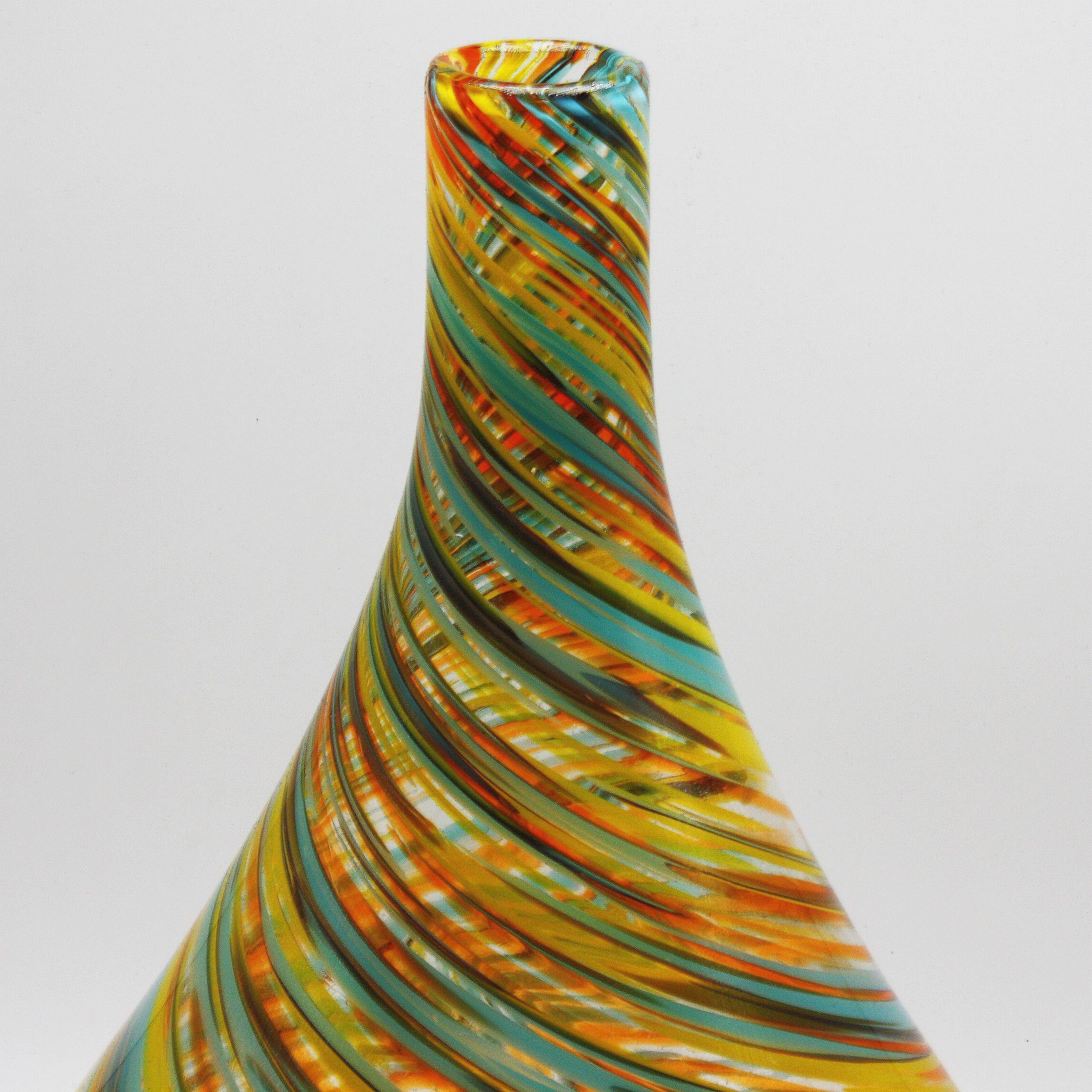 Vase aus gewirbeltem Muranoglas:: um 1970 (Französisch)