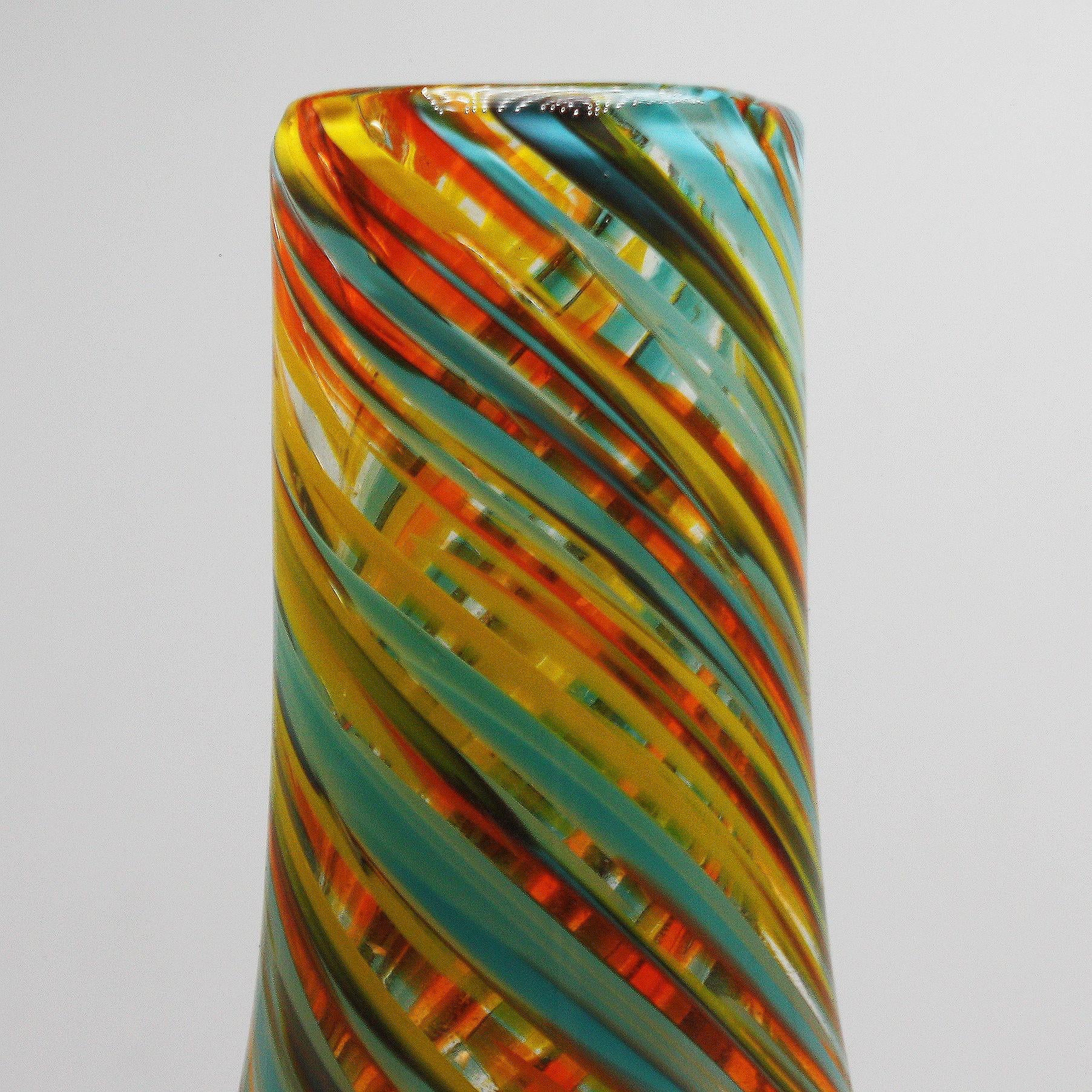Vase aus gewirbeltem Muranoglas:: um 1970 im Zustand „Gut“ in Dallas, TX
