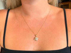 Swirling Diamond Brilliant Baguette Necklace 18K Yellow Gold