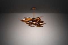 Swirling Foliage Chandelier in the manner of Tommaso Barbi, Europe 1960s