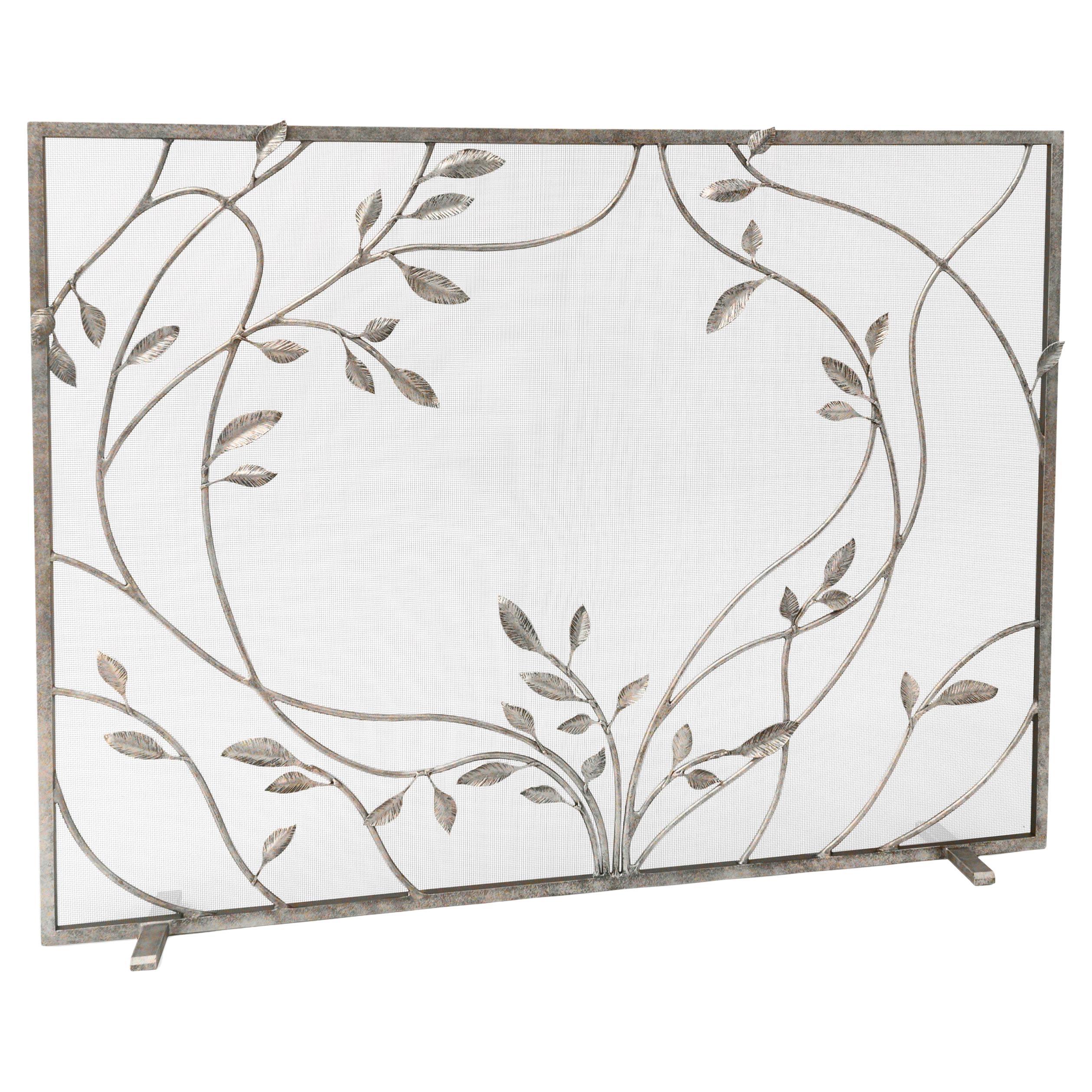 Pare-feu tourbillonnant Jasmine Vines en argent vieilli