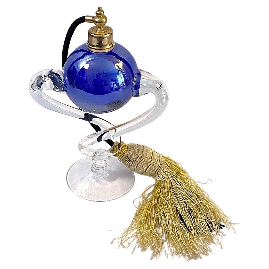Swirling Pedestal Perfume Bottle with Atomizer For Sale