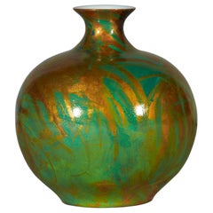 Swirls Vase in Multi-Color Green Ceramic by CuratedKravet