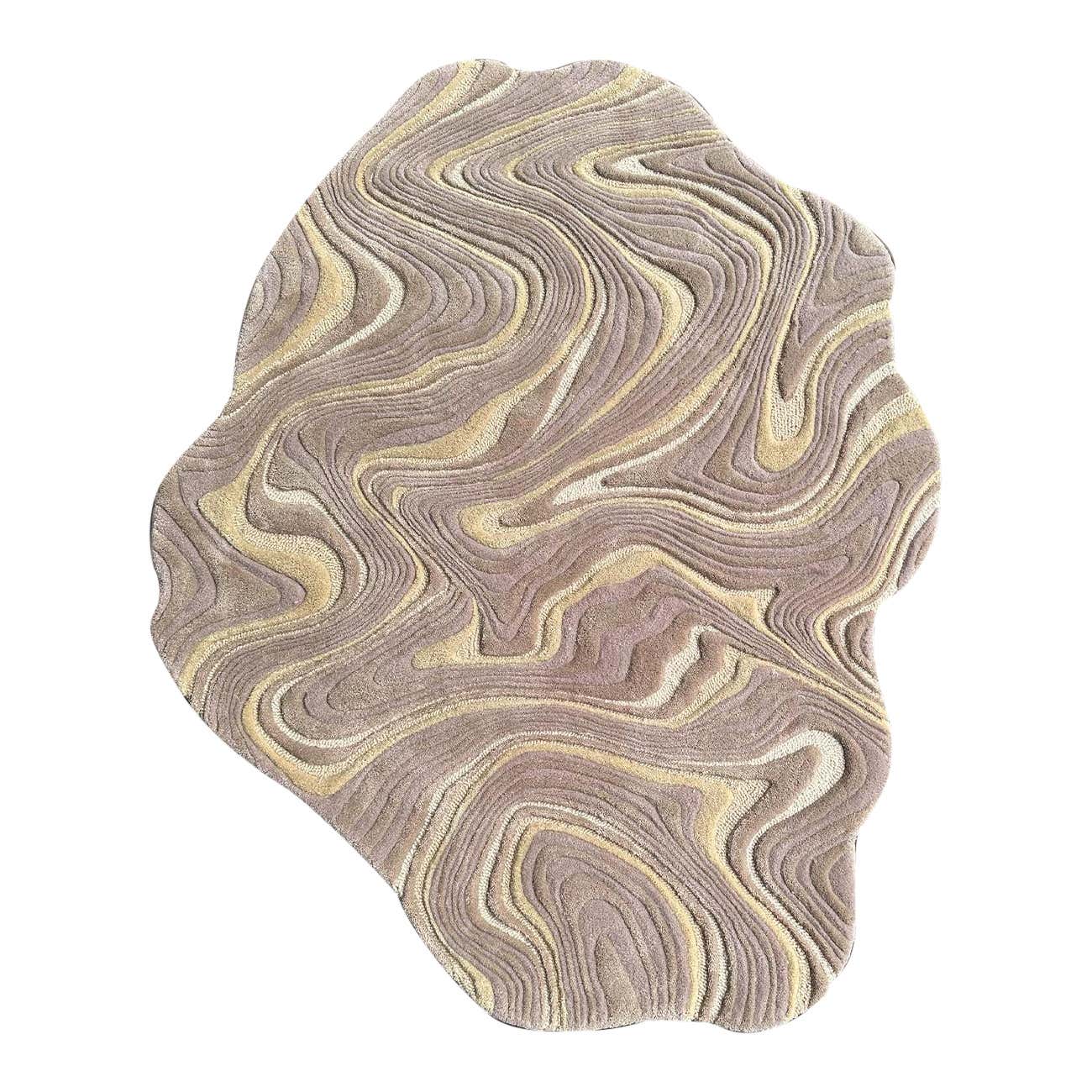 Deep Raspberry Rug Swirl Swirls Whirls Organic Shape Rug by RAG home For Sale at 1stDibs