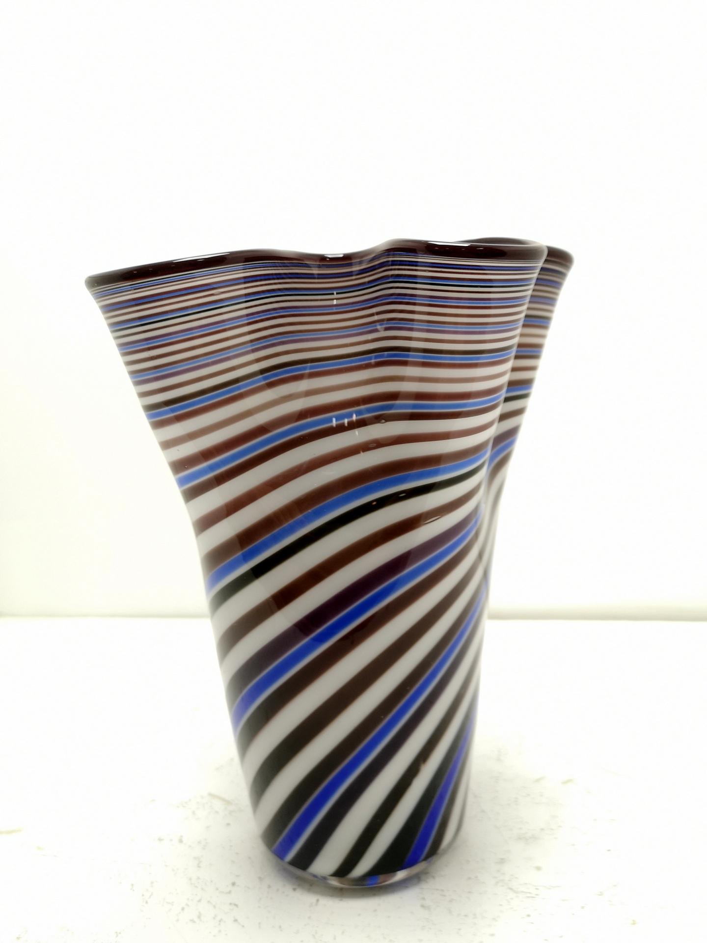 Swirly Multicolored Murano Glass Vase, 1970s 5