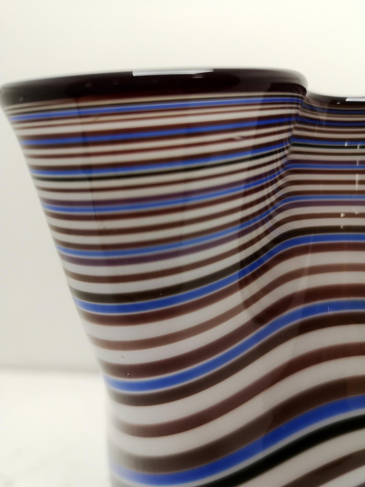 Late 20th Century Swirly Multicolored Murano Glass Vase, 1970s