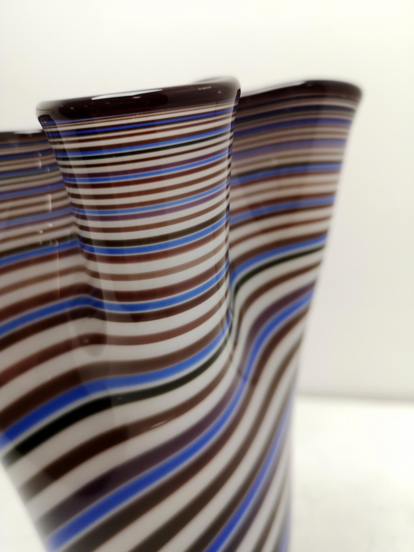 Swirly Multicolored Murano Glass Vase, 1970s 4