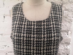 Vestido Swish blanco y negro pied de poule