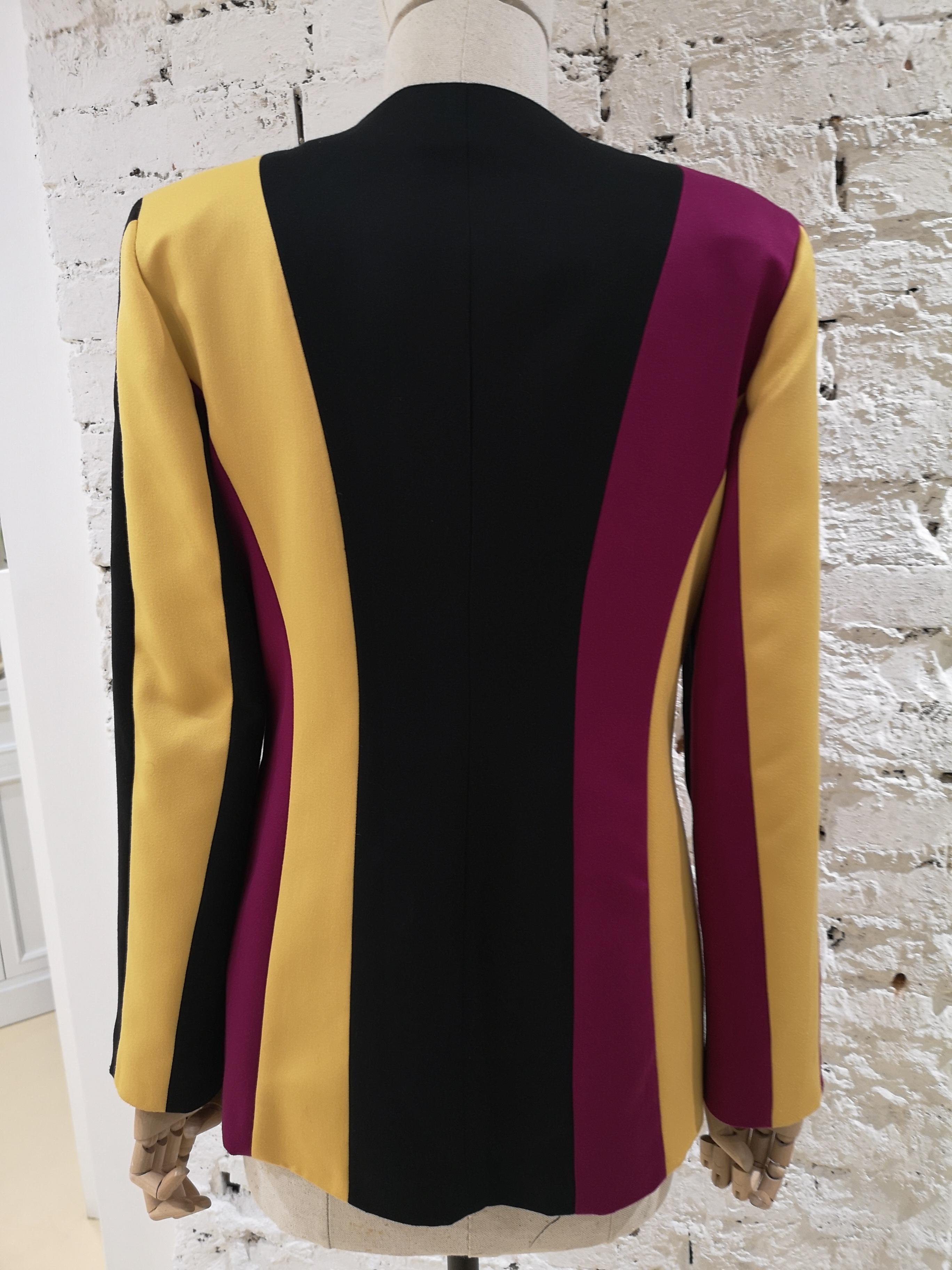 Swish Black Purple Yellow Jacket In Good Condition In Capri, IT