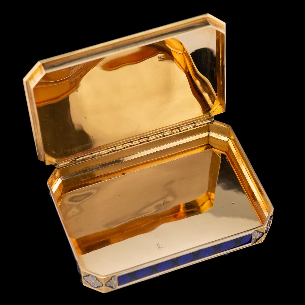 Swiss 18-Karat Gold & Enamel Snuff Box, Remond, Lamy & Cie, circa 1800 1