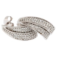 Vintage Swiss 18kt White Gold Earrings with Diamonds