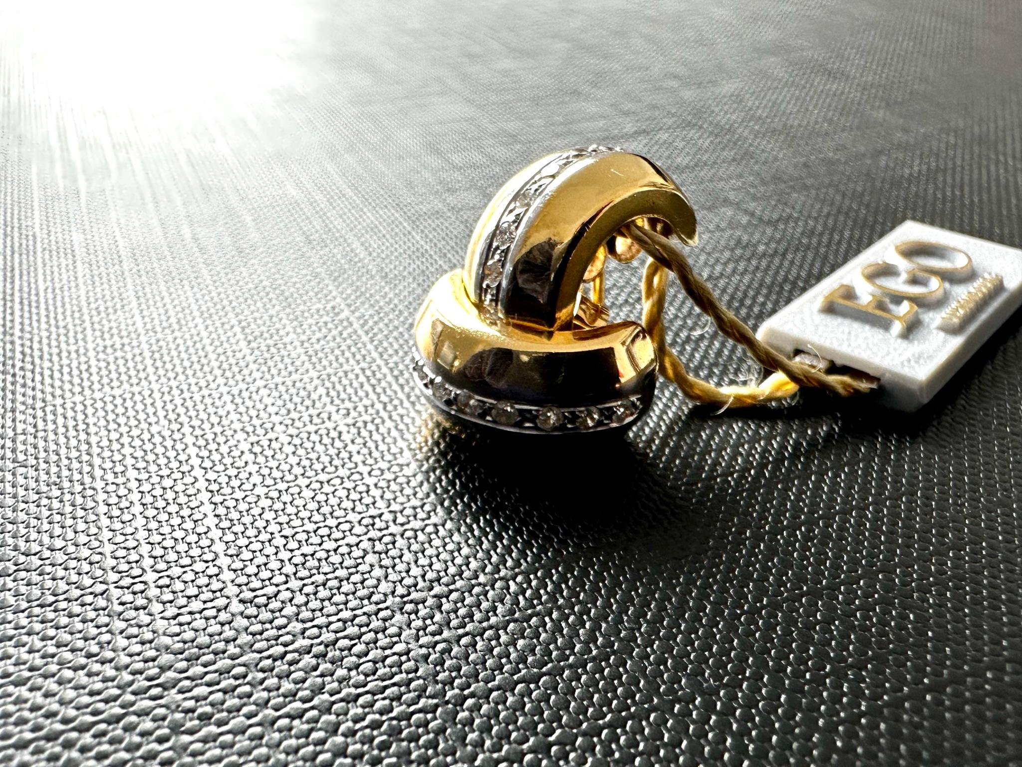 Schweizer Ohrringe aus 18kt Gelb- und Weißgold mit Diamanten Damen im Angebot