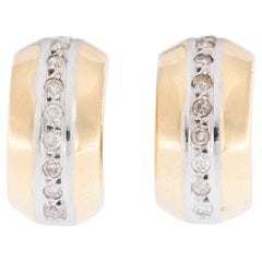 Antique Swiss 18kt Yellow and White Gold Earrings with Diamonds