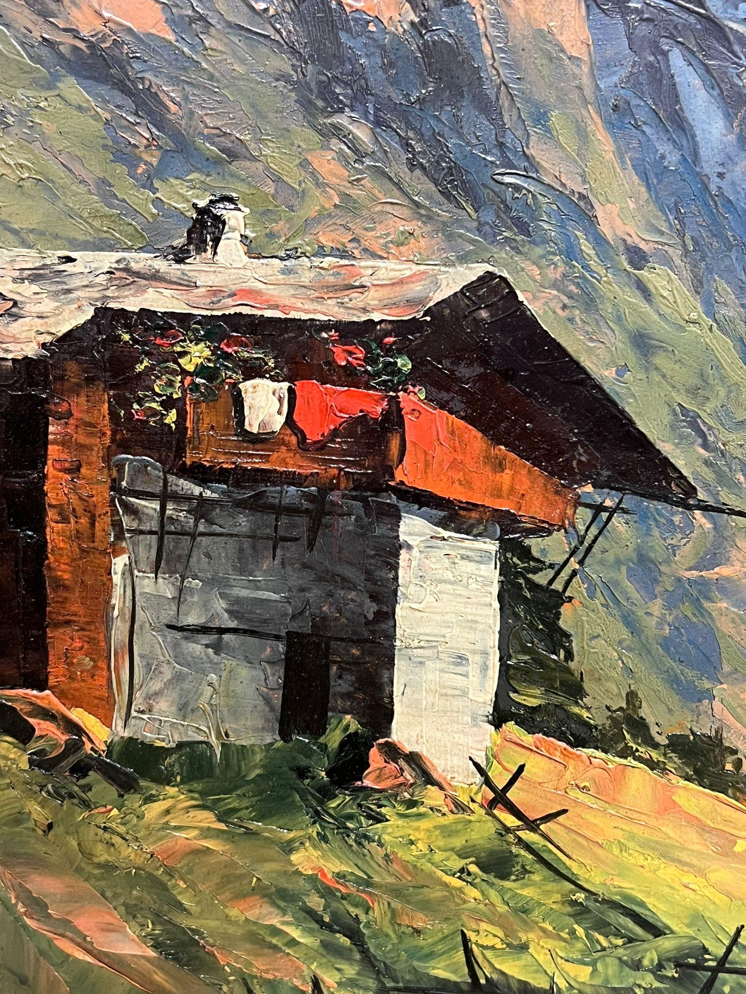 Il Cervino in Svizzera 1940 Pittura ad olio originale firmata e datata 1946 2