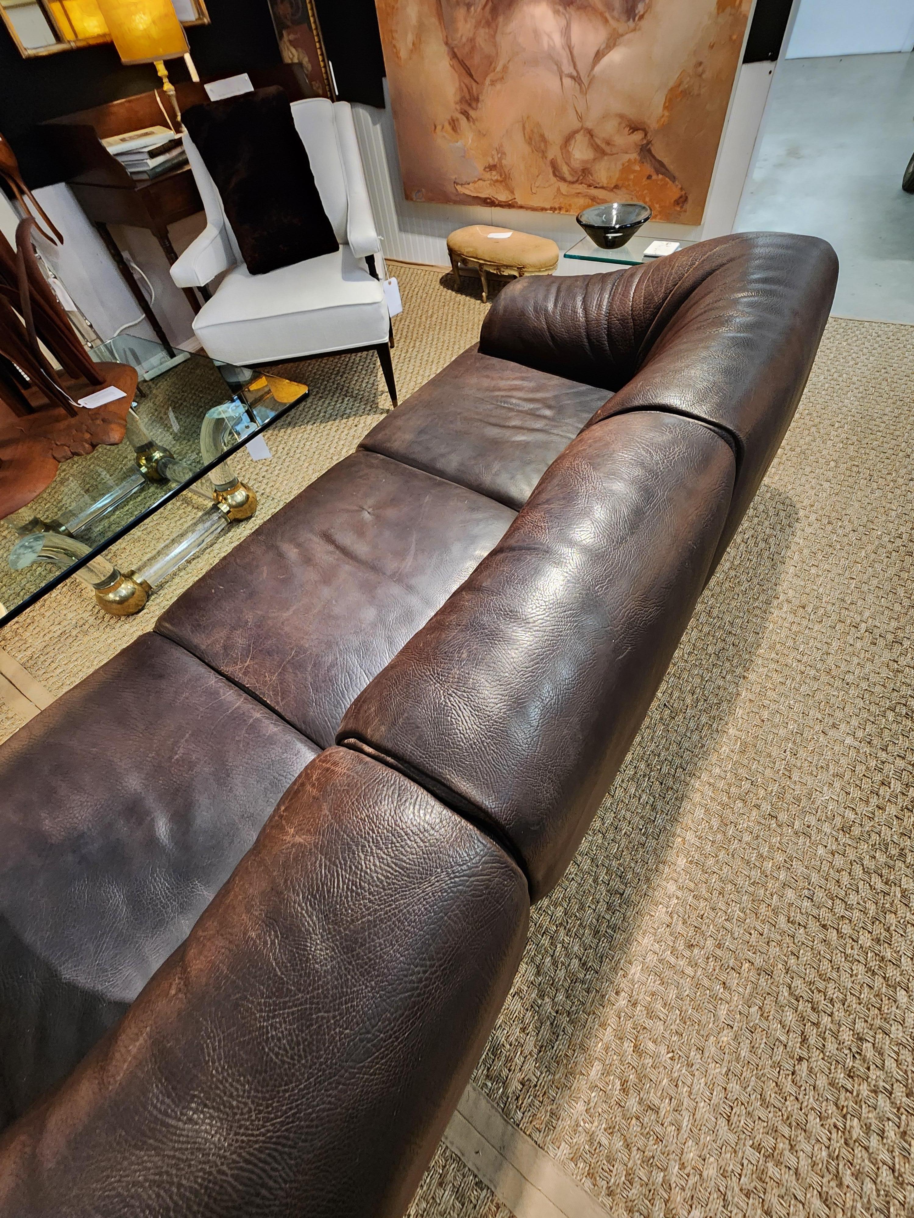 Swiss 1970’s Buffalo Leather Sofa  5