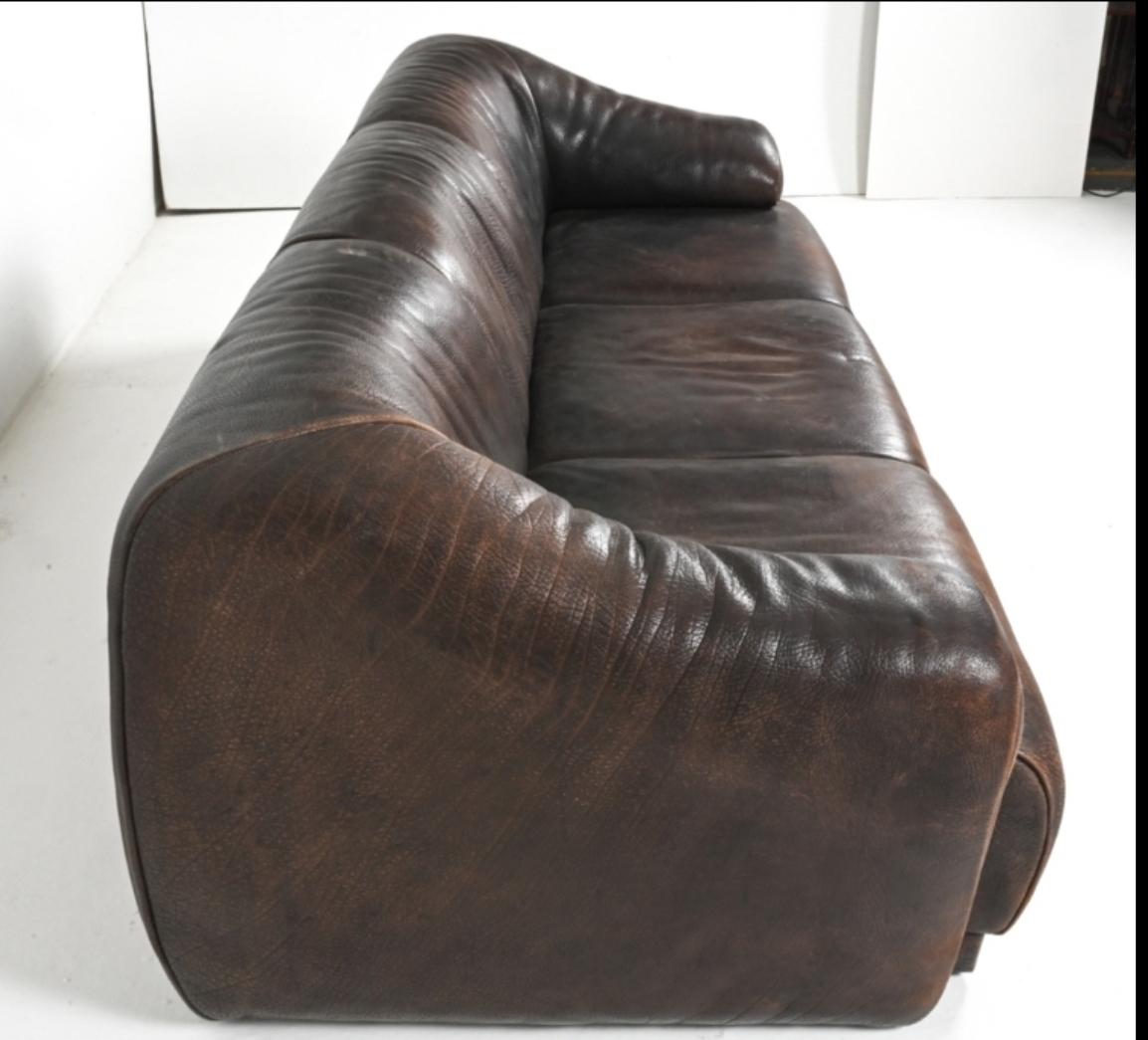 Swiss 1970’s Buffalo Leather Sofa  10