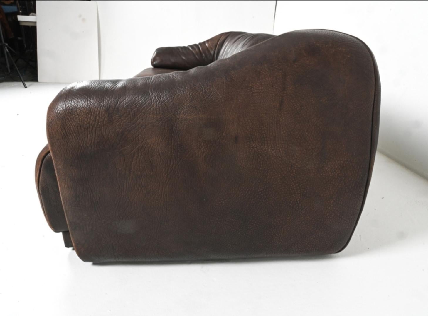 Swiss 1970’s Buffalo Leather Sofa  11