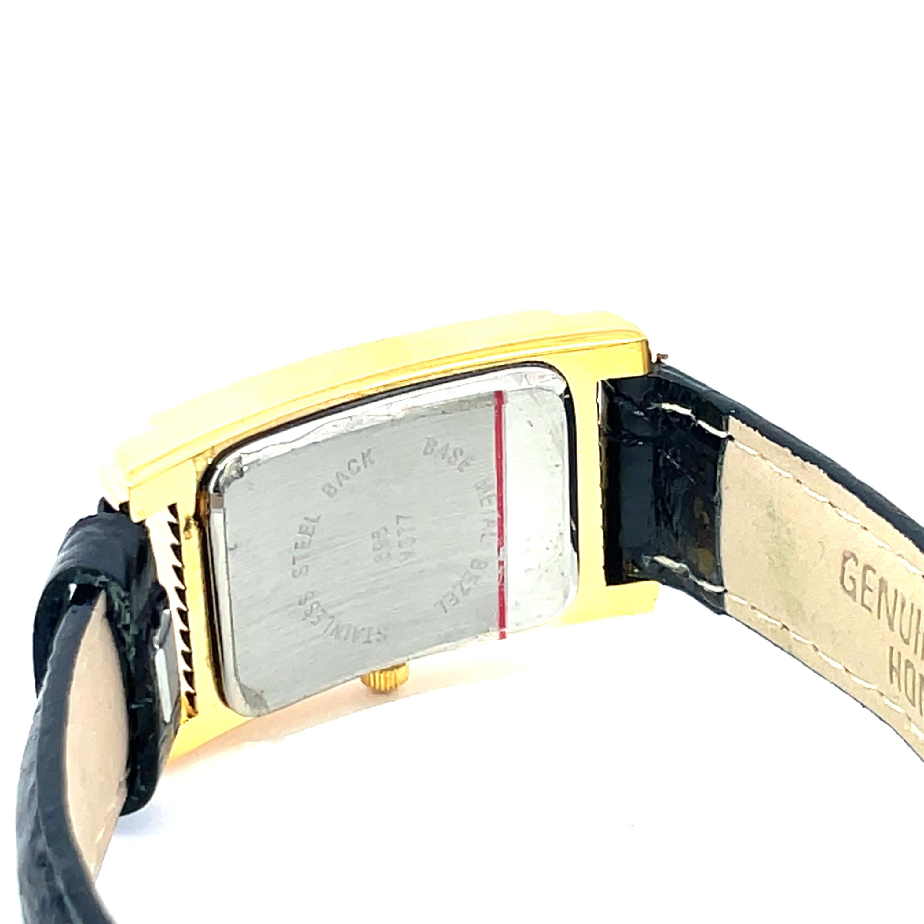 Swiss 999.9 Gold Ingot Watch with Genuine Leather Belt In Excellent Condition For Sale In New York, NY
