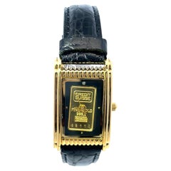 Swiss 999.9 Gold Ingot Watch with Genuine Leather Belt