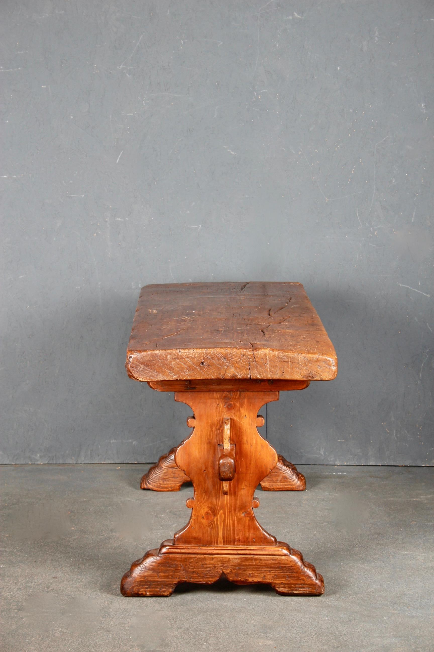 Wood Swiss Alp Console Table from Gruyere Village For Sale