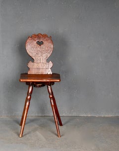 Swiss alp escabelle dated 1798