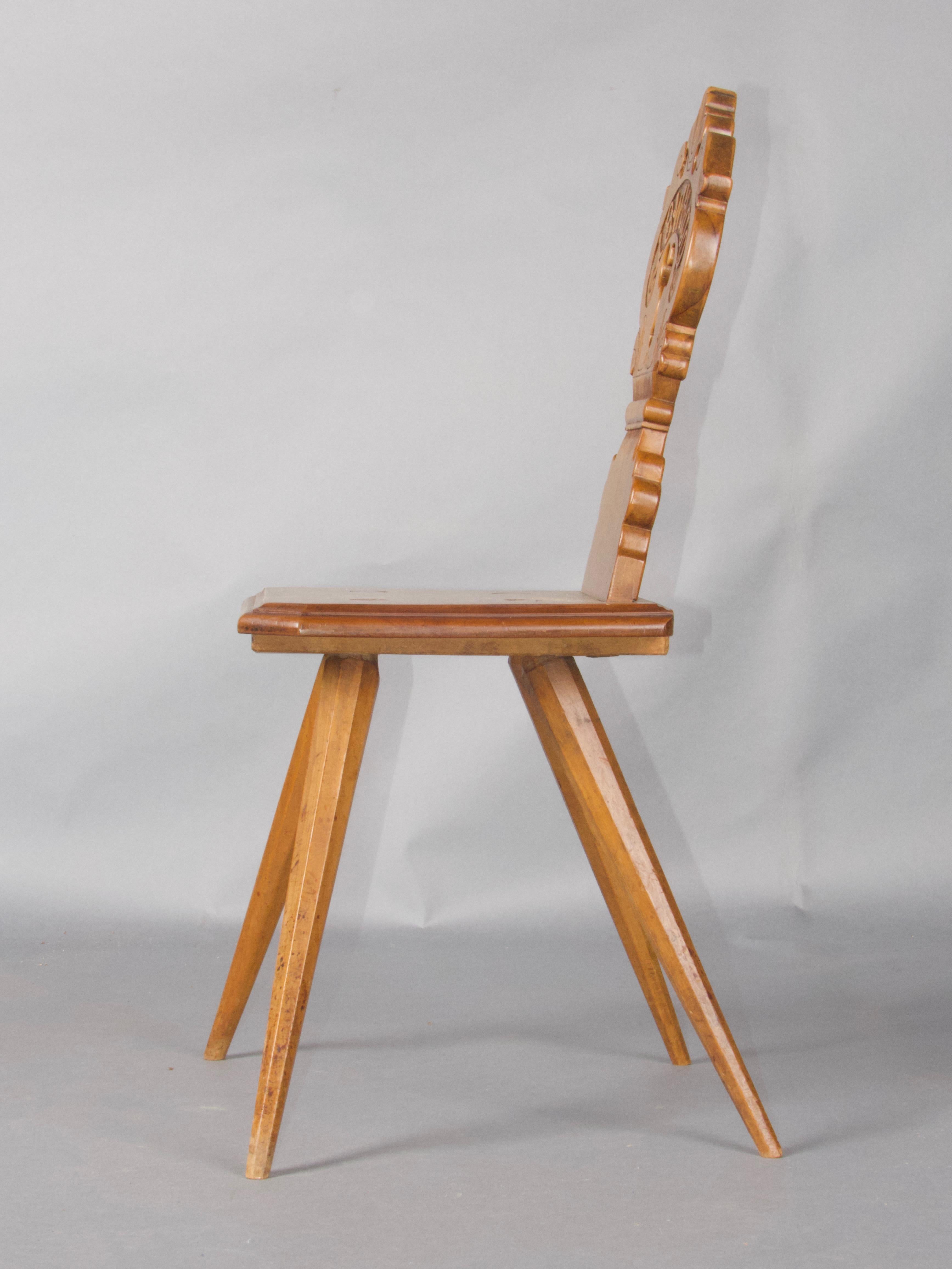Swiss alp escabelle dated 1800 B 62 For Sale 1