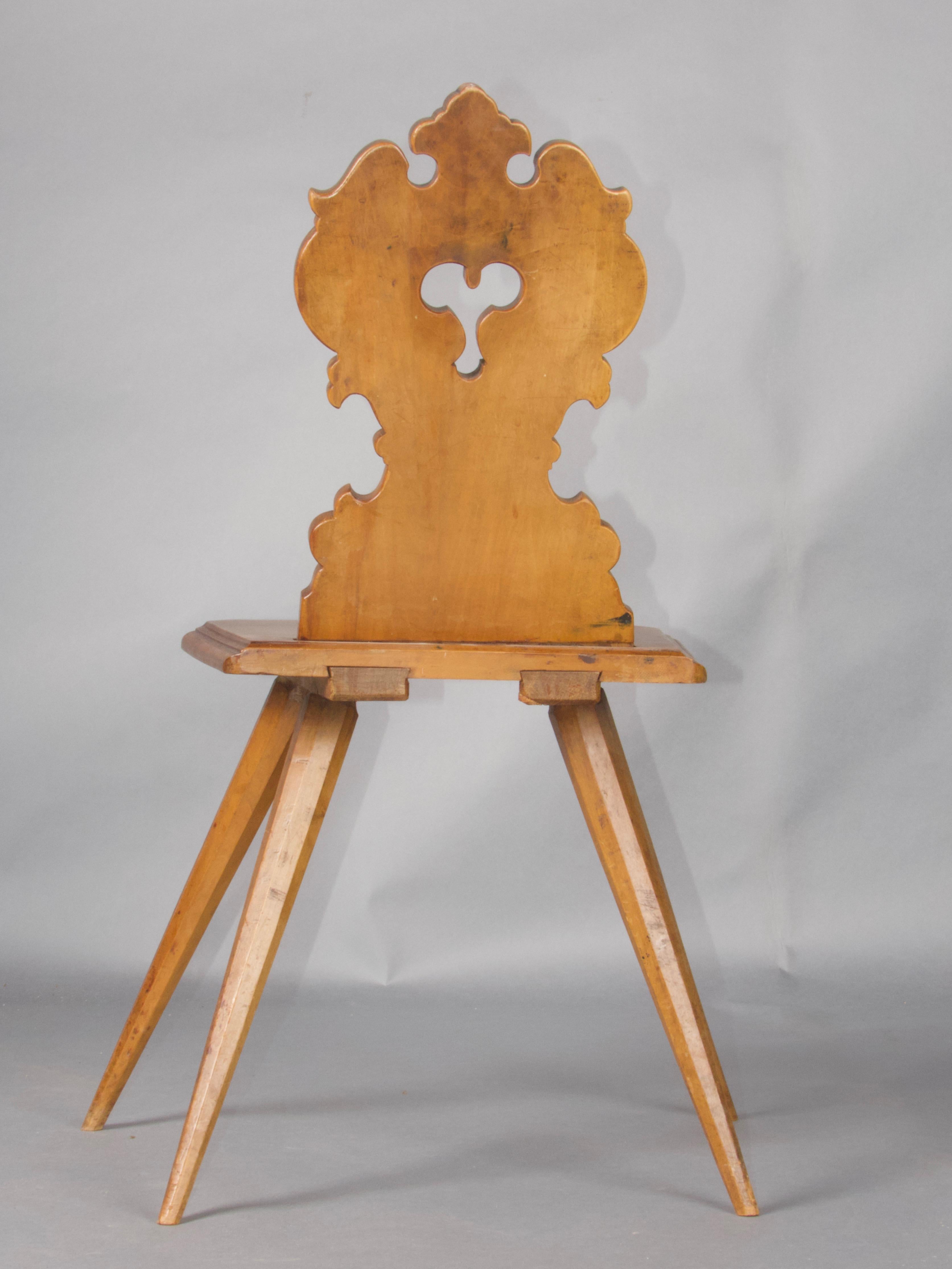Swiss alp escabelle dated 1800 B 62 For Sale 3