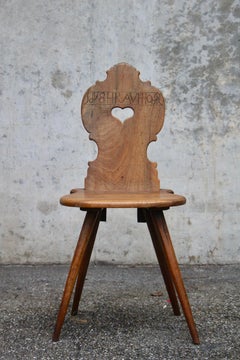 Swiss alp escabelle dated 1801 from Wallis country