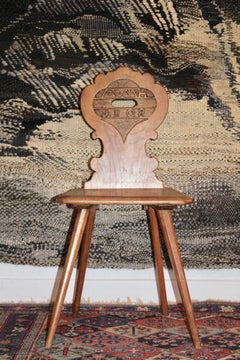 Swiss alp escabelle monogram MMH and dated 1808 B36