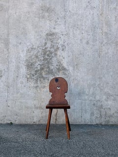 Swiss alp escabelle solid wood