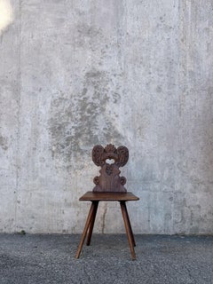 Swiss alp escabelle solid wood