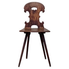 Swiss alp escabelle solid wood