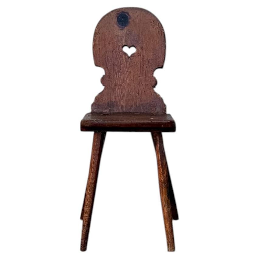 Swiss alp escabelle solid wood For Sale
