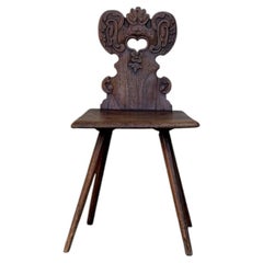 Swiss alp escabelle solid wood