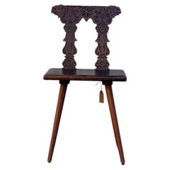 Swiss alp escabelle solid wood