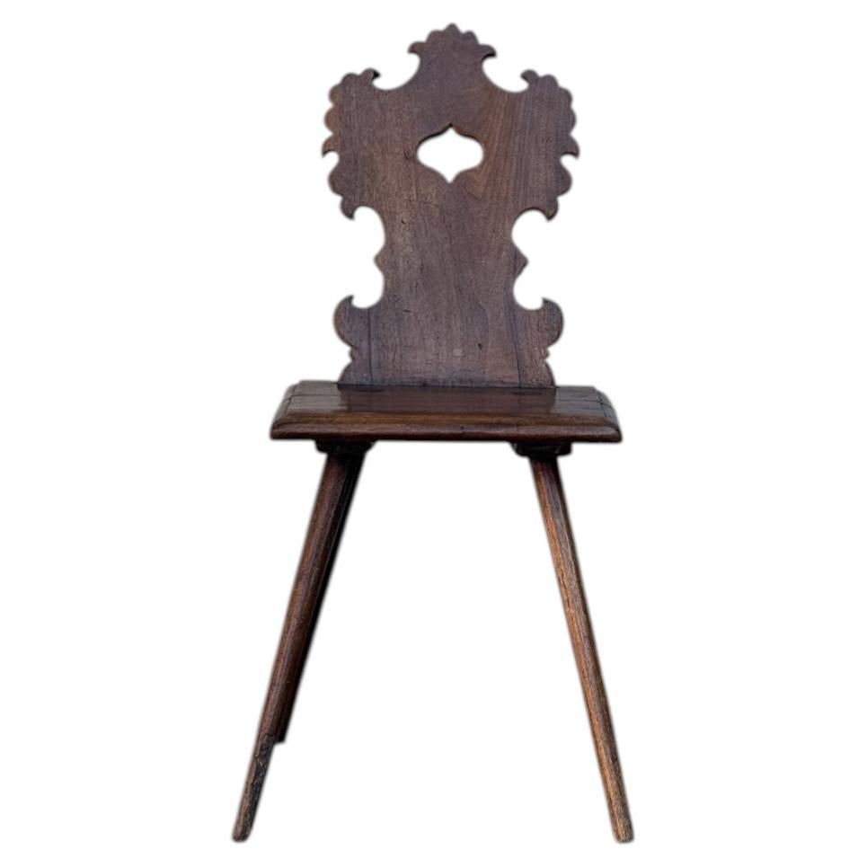 Swiss alp escabelle solid wood