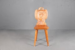 Swiss Alp , folk art Face Escabelle