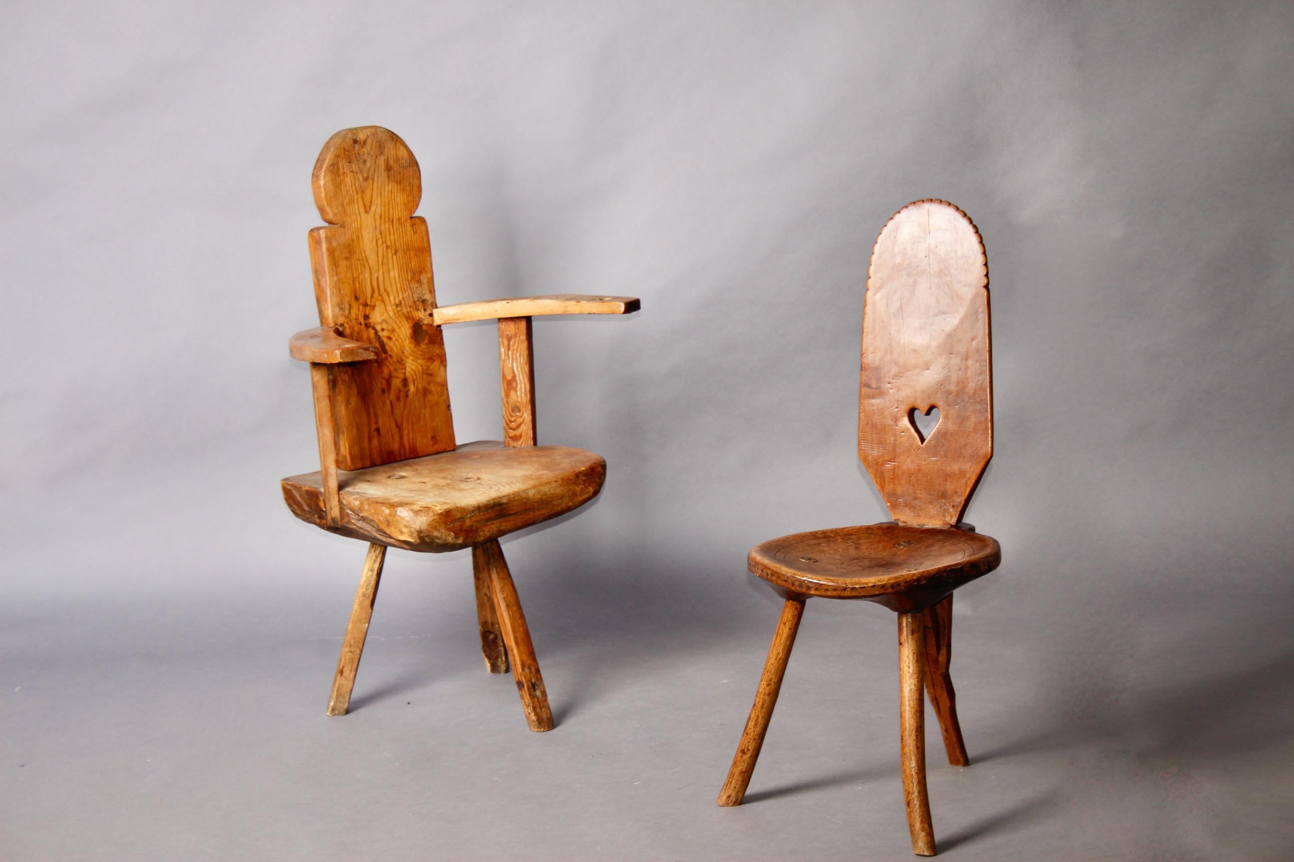 Fauteuil d'art populaire suisse du village de Verbier Wallis en vente 4